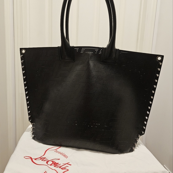 CHRISTIAN LOUBOUTIN Cabalou Perforated Laser Cut Leather Tote Bag - Picture 2 of 8